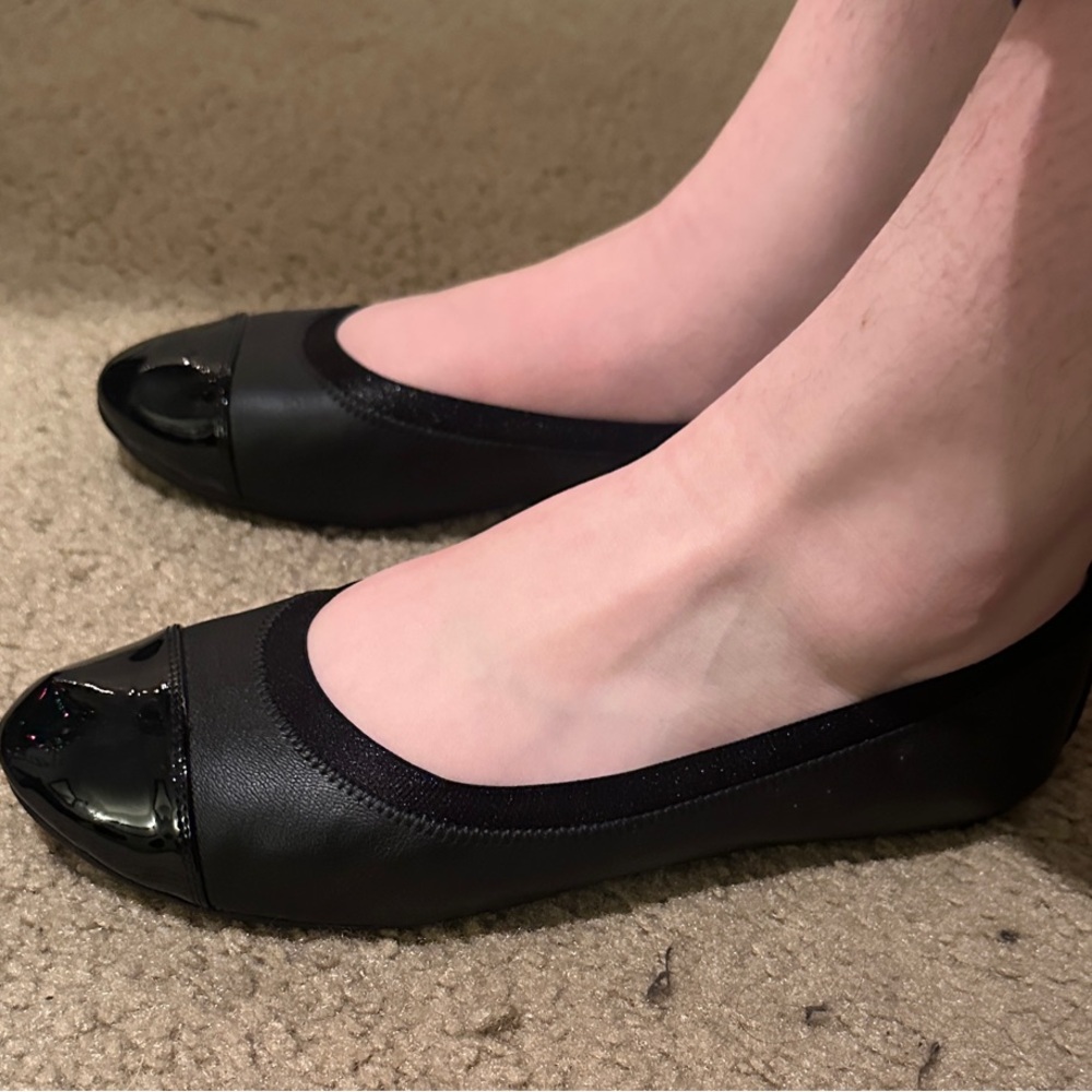 Susina Black ballet Patent Toe Flats